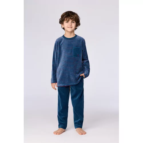 Woody Jongens Pyjama - donkerblauwe streep