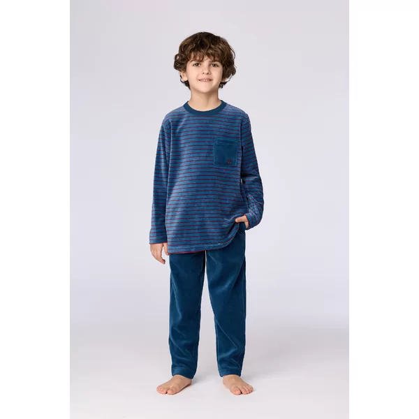 Woody Jongens Pyjama - donkerblauwe streep