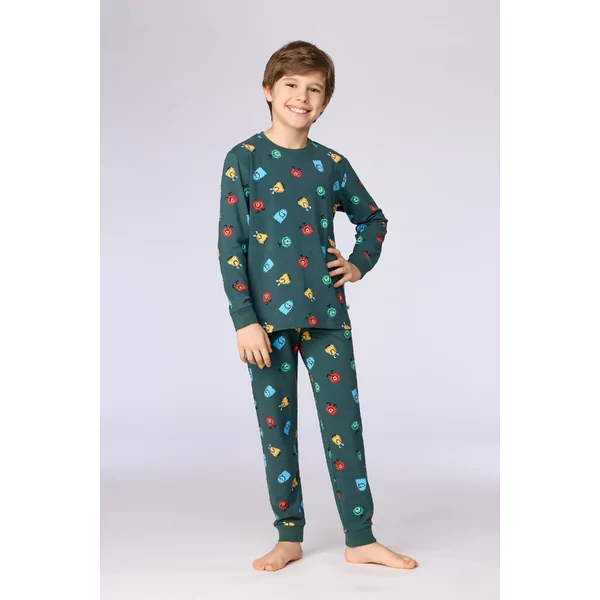 Woody Alien Jongens Pyjama - groene alienprint