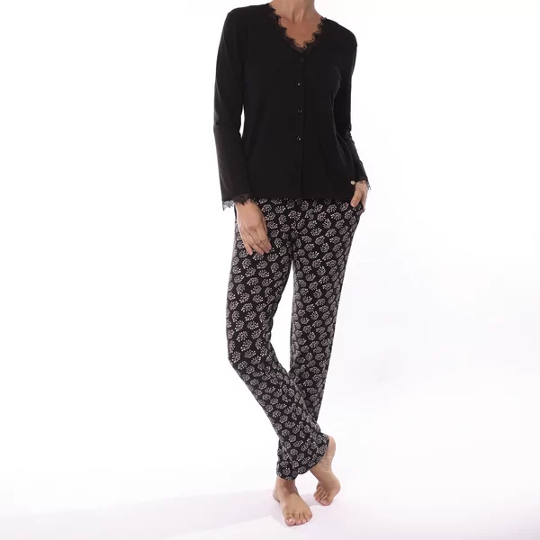 Lords & Lilies Dames Pyjama - Antraciet