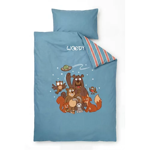 Woody Beer Dekbedovertrek 1P - Blauw