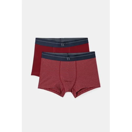 Woody Heren Short 2P - set bordeaux + streep
