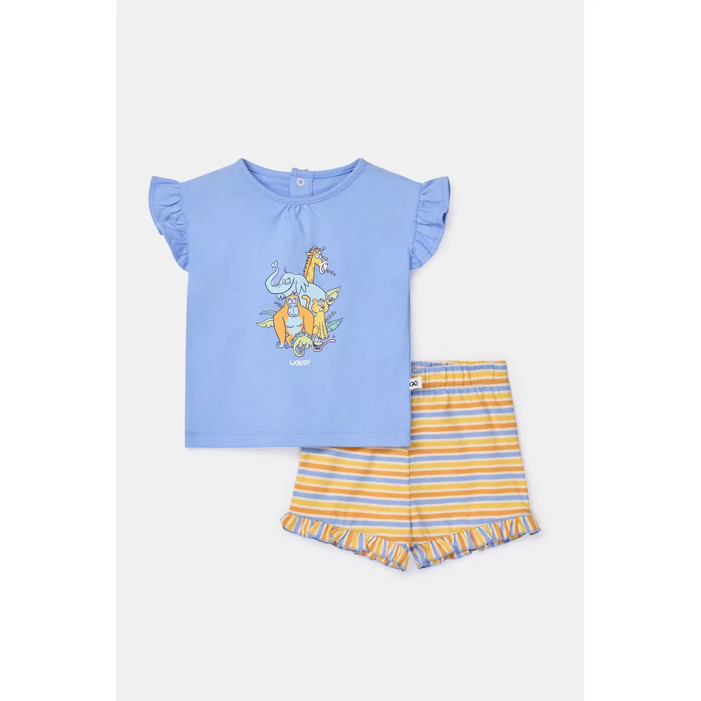 Woody Olifant Meisjes Pyjama - Blauw