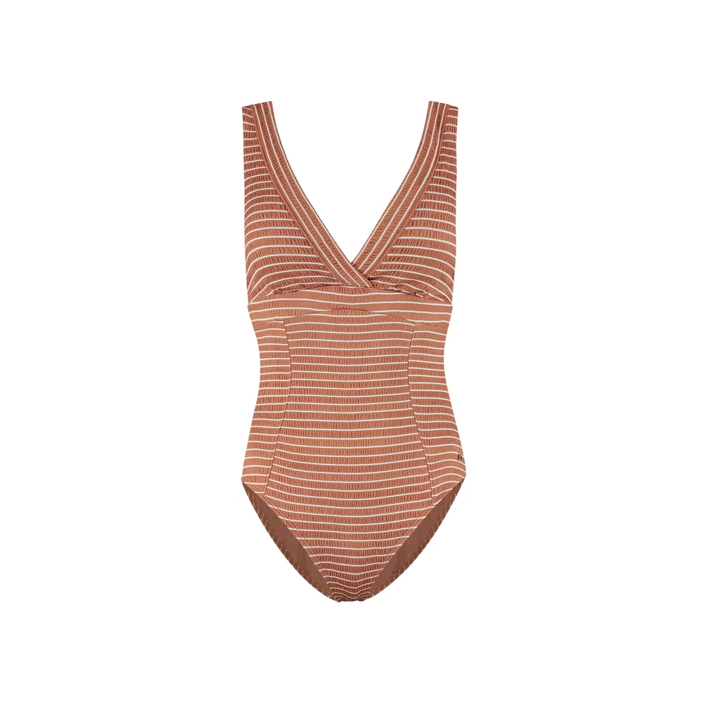 Beachlife Dames Badpak - Caramel Stripe