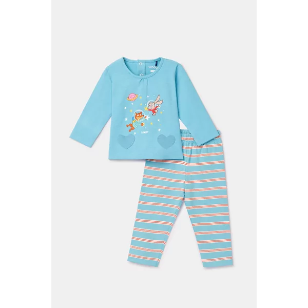 Woody Konijn Meisjes Pyjama - blauwe streep
