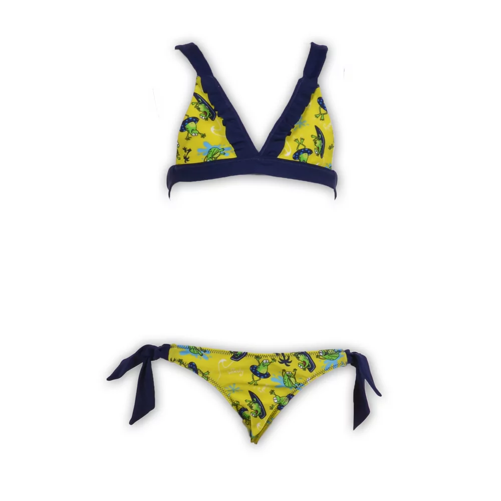 Woody Kikker Bikini - geel kikker all-over print