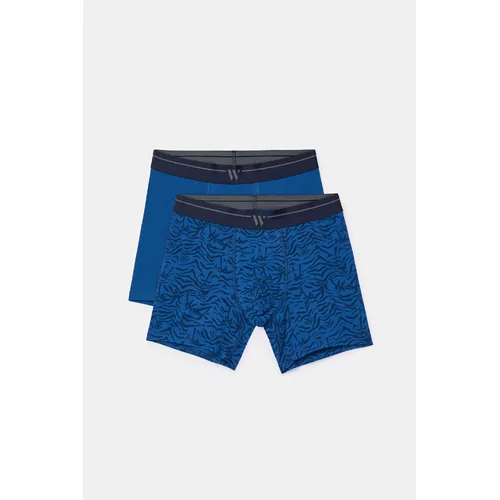 Woody Heren Short Long 2P - donkerblauw + camo print