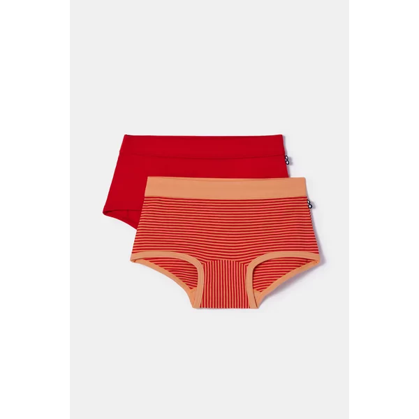 Woody Meisjes Short 2P - set rood + streep