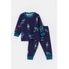 Woody Duif Jongens Pyjama - donkerblauwe duivenprint