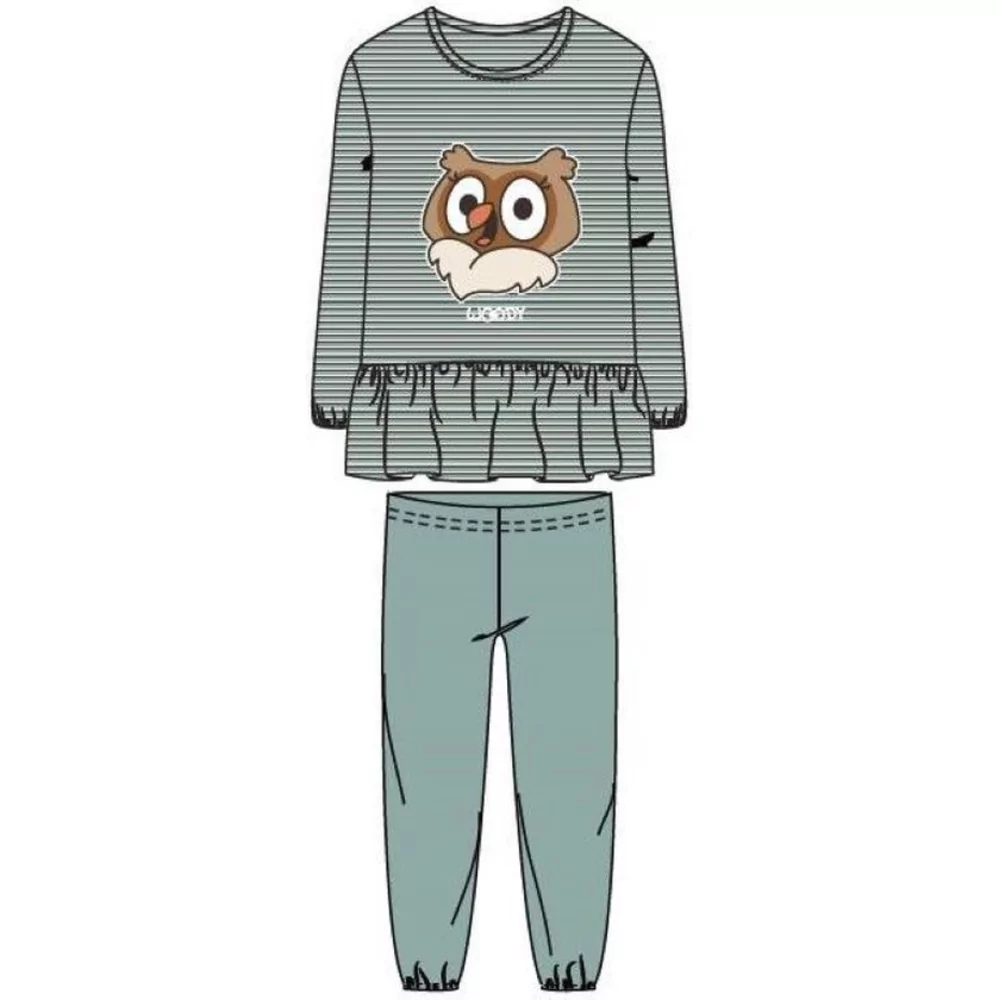 Woody Uil Meisjes Pyjama - v stripe owl striped