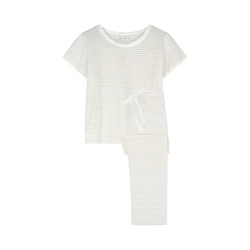 Pluto Dione Dames Pyjama - beige stripes