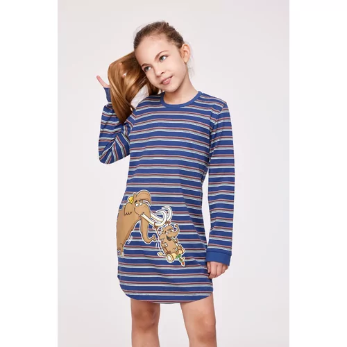 Woody Mammoet Meisjes Nachtkleed - multicolor streep