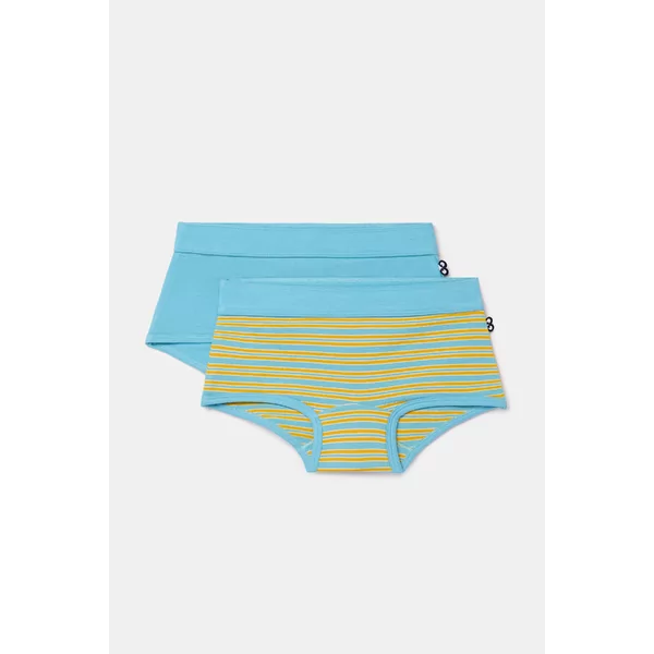 Woody Meisjes Short 2P - blauwe streep + blauw