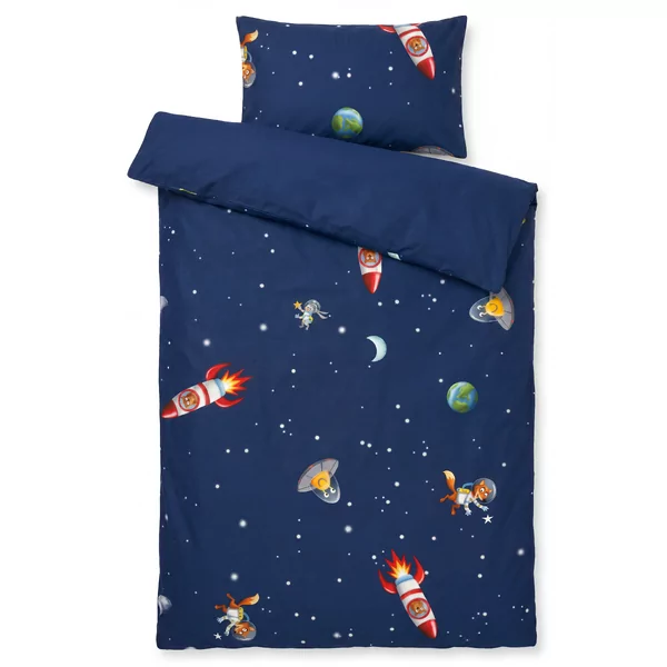 Woody Alien Dekbedovertrek 1P - galaxy alloverprint