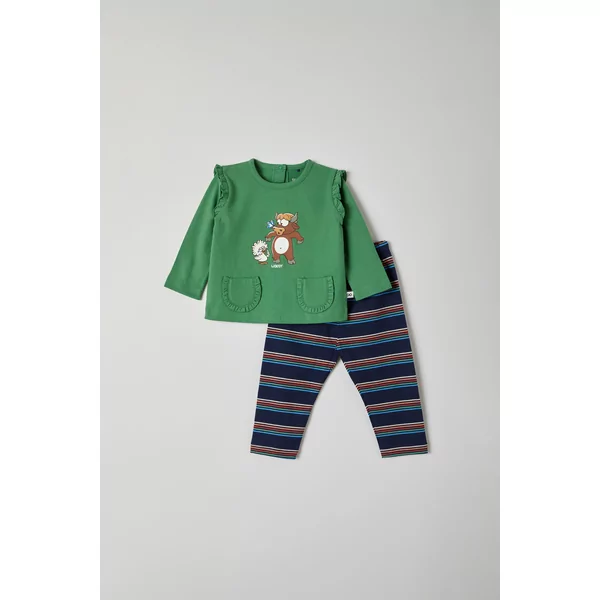 Woody Hooglander Meisjes Pyjama - deep grass green