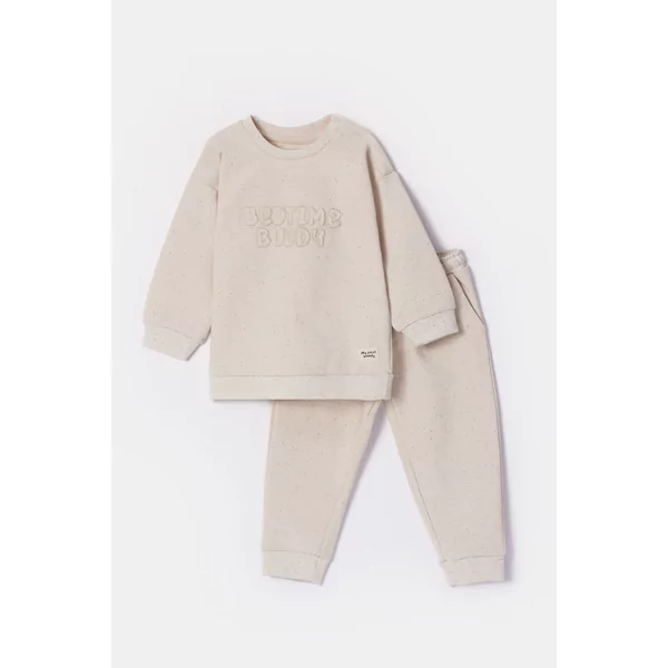 Woody Unisex Pyjama - beige met gekleurde dotjes