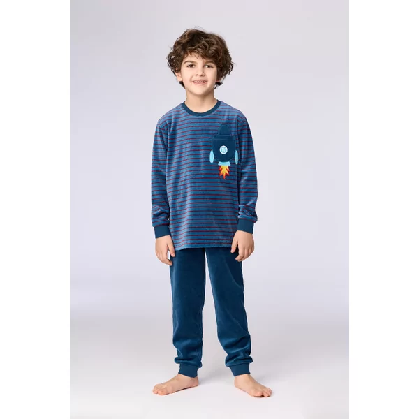 Woody Jongens Pyjama - donkerblauwe streep