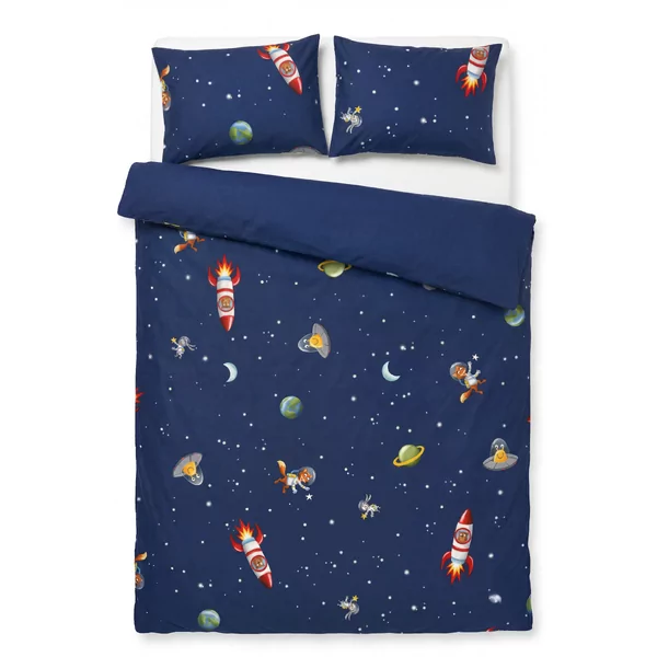 Woody Alien Dekbedovertrek 2P - galaxy alloverprint