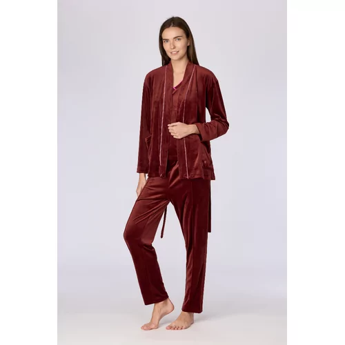 Woody Dames Homewear Met Topje - Bordeaux