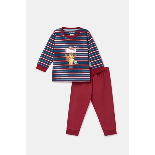 Woody Beer Jongens Pyjama - donkerblauwe streep