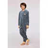 Woody Kat Unisex Onesie - antraciet-gele streep