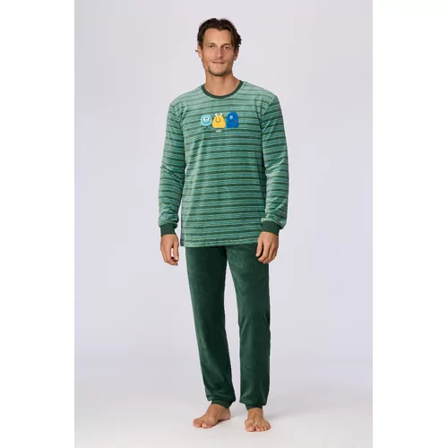 Woody Alien Heren Pyjama - groene streep