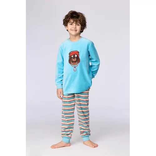 Woody Beer Jongens Pyjama - Blauw
