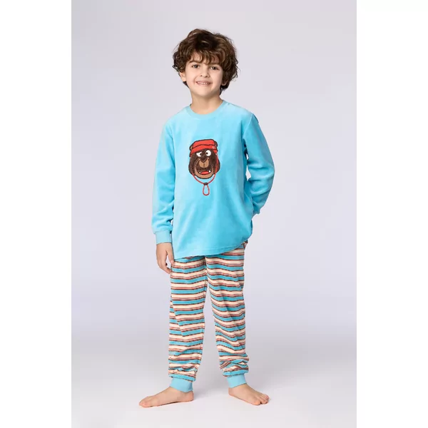 Woody Beer Jongens Pyjama - Blauw