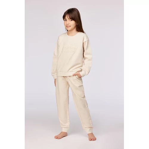 Woody Unisex Pyjama - beige met gekleurde dotjes
