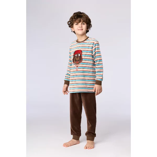 Woody Beer Jongens Pyjama - multicolor streep