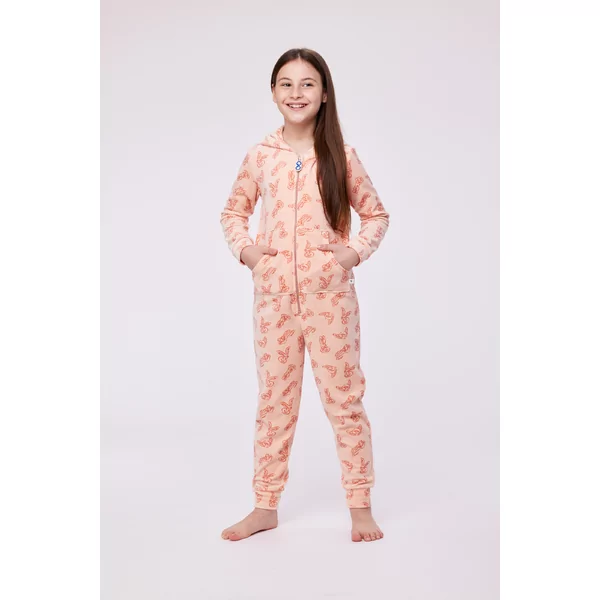 Woody Sneeuwschoenhaas Unisex Onesie - haas print roze