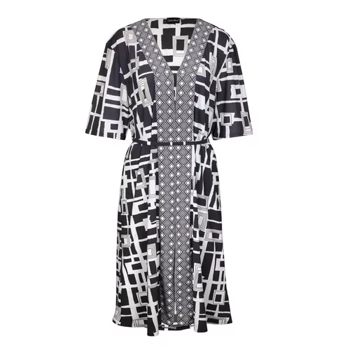 Charmline Graphic Frame Kaftan - Black/White