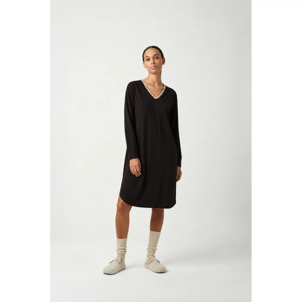 Pluto Qadria Dames Nachtkleed - Black/Beige