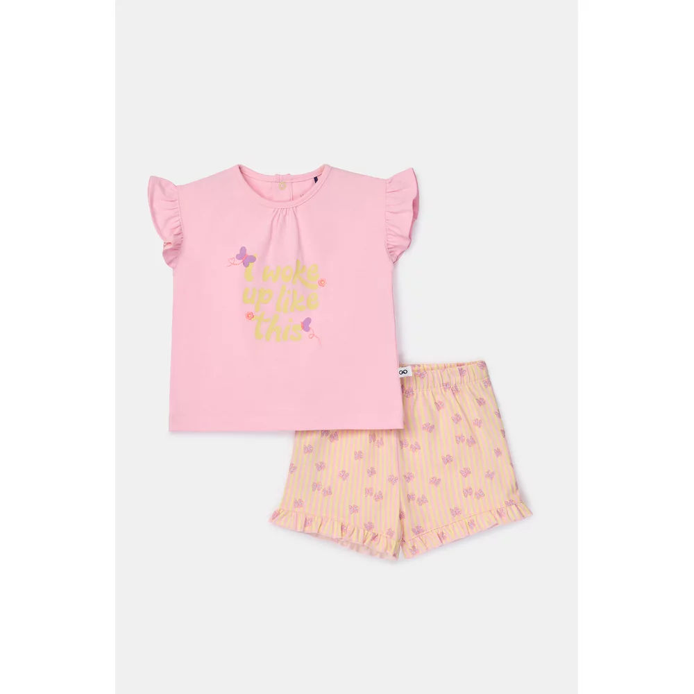 Woody Meisjes Pyjama - lichtroze