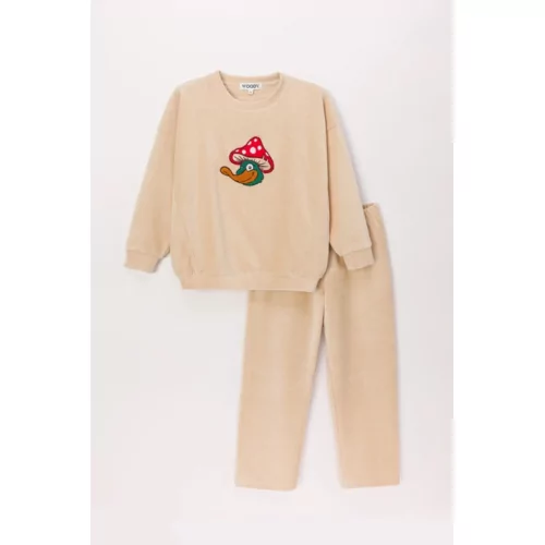 Woody Eend Meisjes Pyjama - Beige